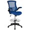 Flash Furniture Kelista Mid-Back Blue Mesh Ergonomic Drafting Chair with Adjustable Foot Ring and Flip-Up Arms BL-X-5M-D-BLUE-GG - alternate 5